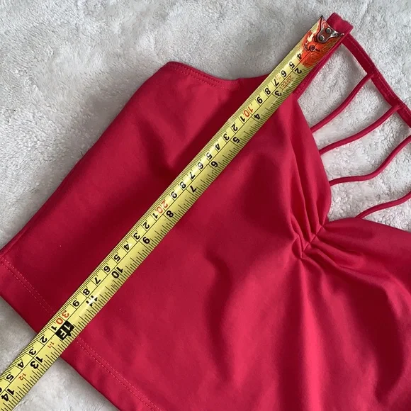 So Danca L Dance Top Sports Bra Large Coral/Red Large EUC - Picture 9 of 10